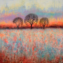 Warmth of Winter by Jo Starkey - Original Painting on Board sized 24x24 inches. Available from Whitewall Galleries